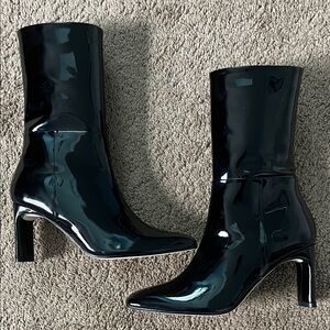 Tamara Mellon mid-calf patent leather boots. Never worn.